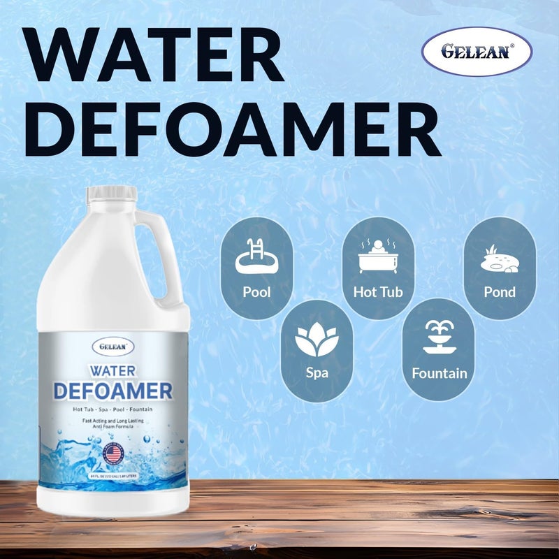 GELEAN Hot Tub Defoamer - Pool, Fountain, Spa Anti Foam Defoamer - Eco Friendly & Safe Water Anti Foam - Quickly Removes & Prevents Foam - Silicone Emulsion HotTub Chemicals Made in USA, (64 oz) - Image 5